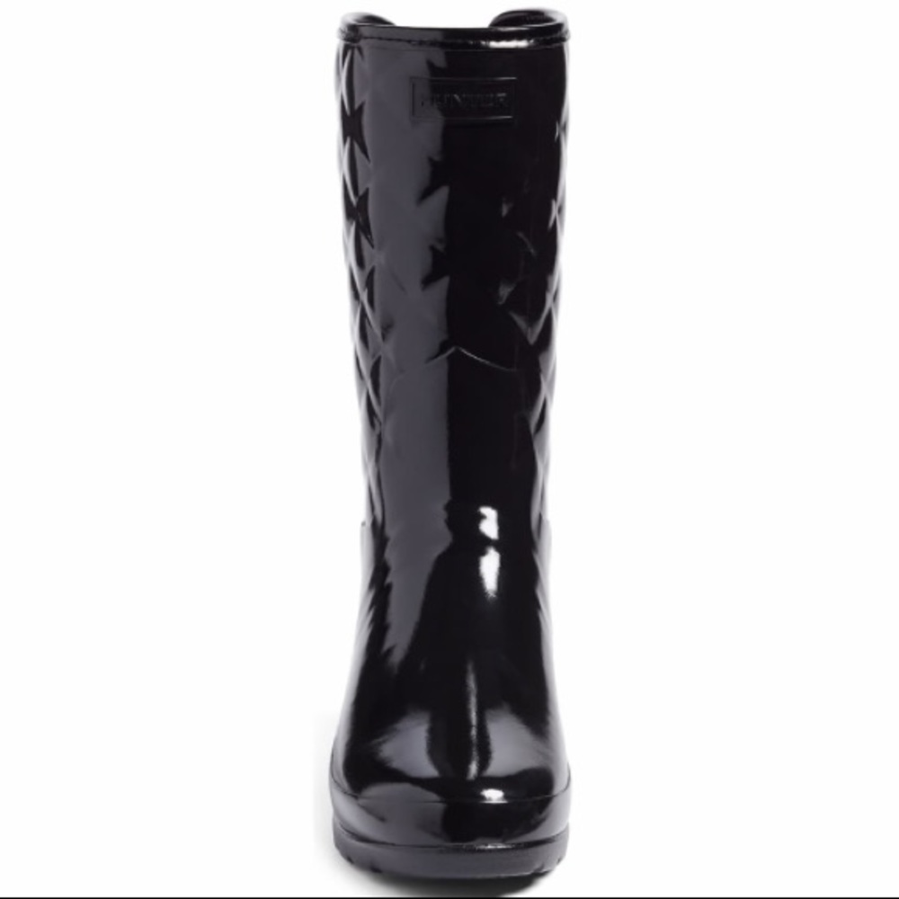 Hunter Used Gloss Quilted Short Waterproof Boots 9